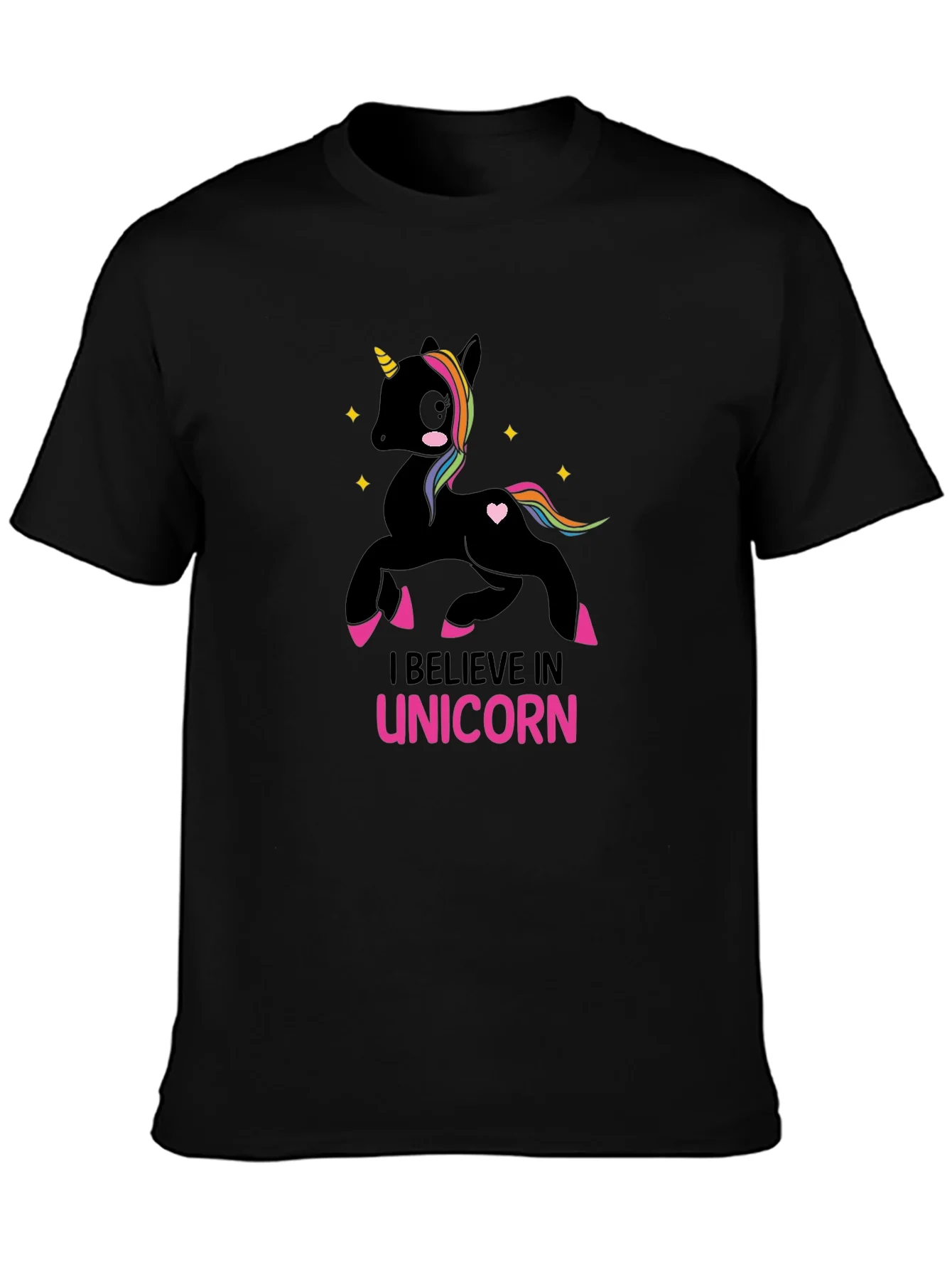 I Believe in Unicorn Black T-Shirt