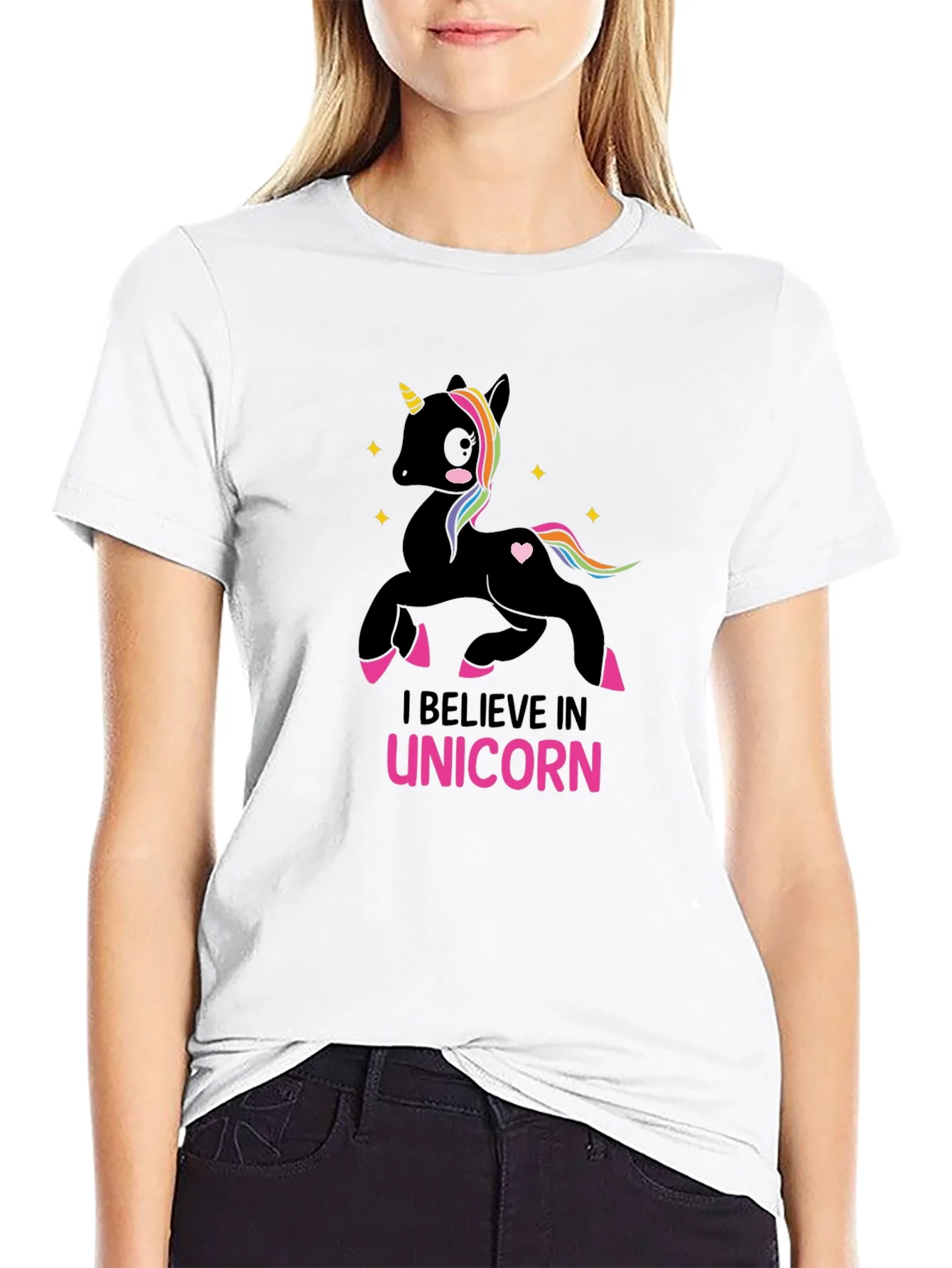 I Believe in Unicorn Black T-Shirt