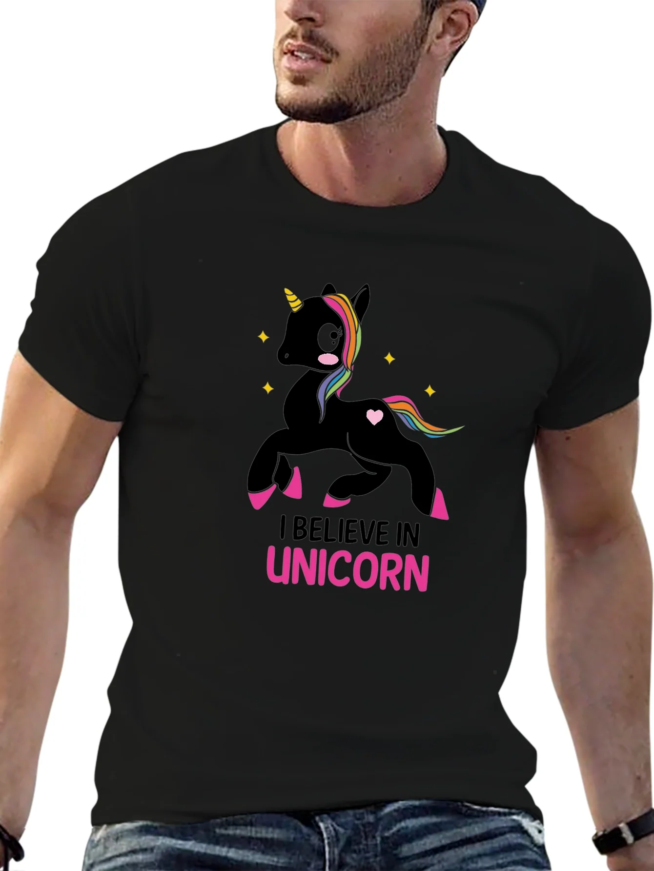 I Believe in Unicorn Black T-Shirt