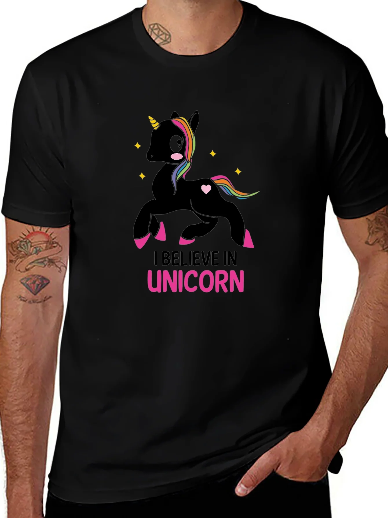 I Believe in Unicorn Black T-Shirt