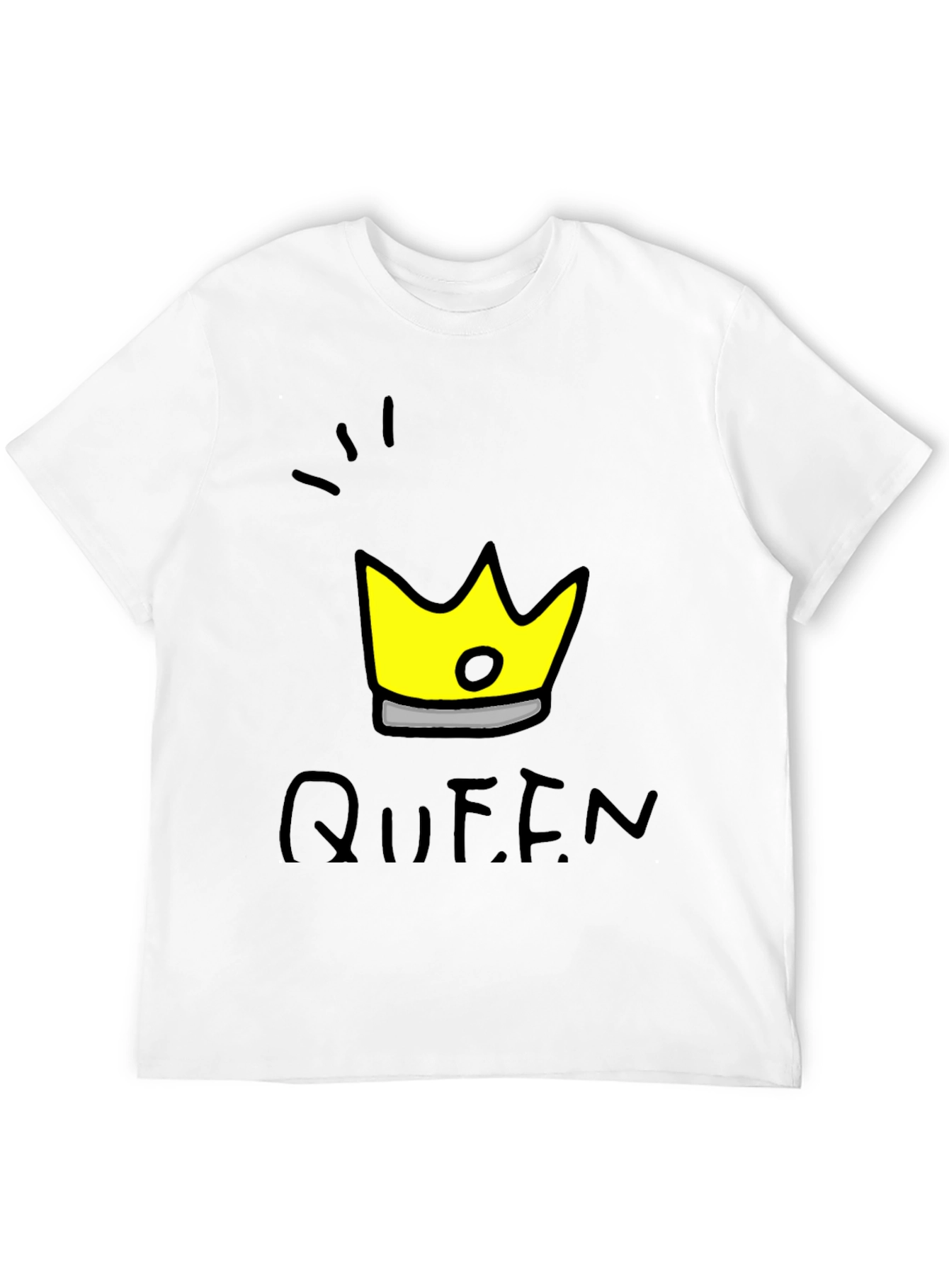 Queen Crown Graphic T-Shirt - Trendy Black Tee