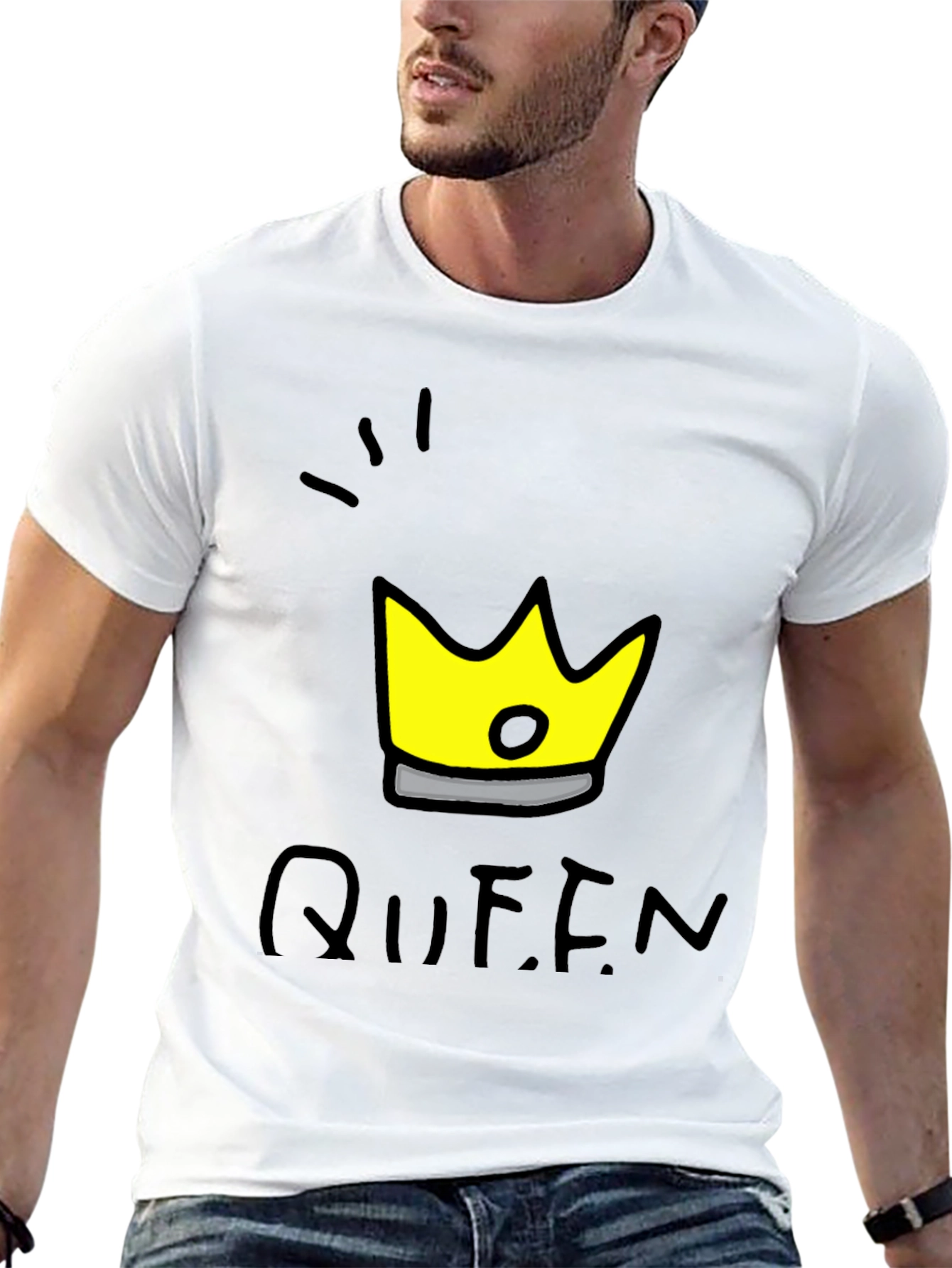 Queen Crown Graphic T-Shirt - Trendy Black Tee