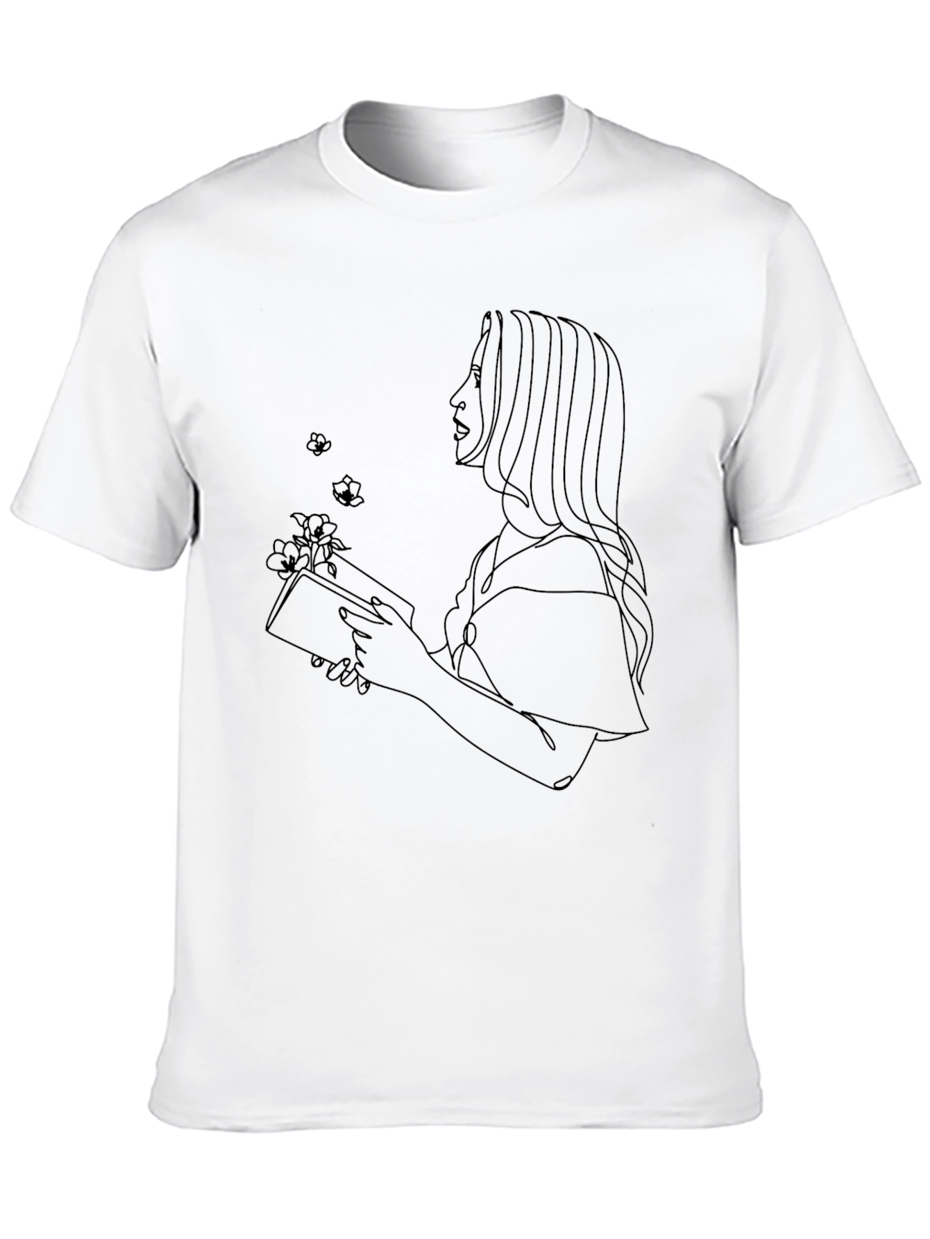 Abstract Reader Graphic Tee - Stylish Black Shirt