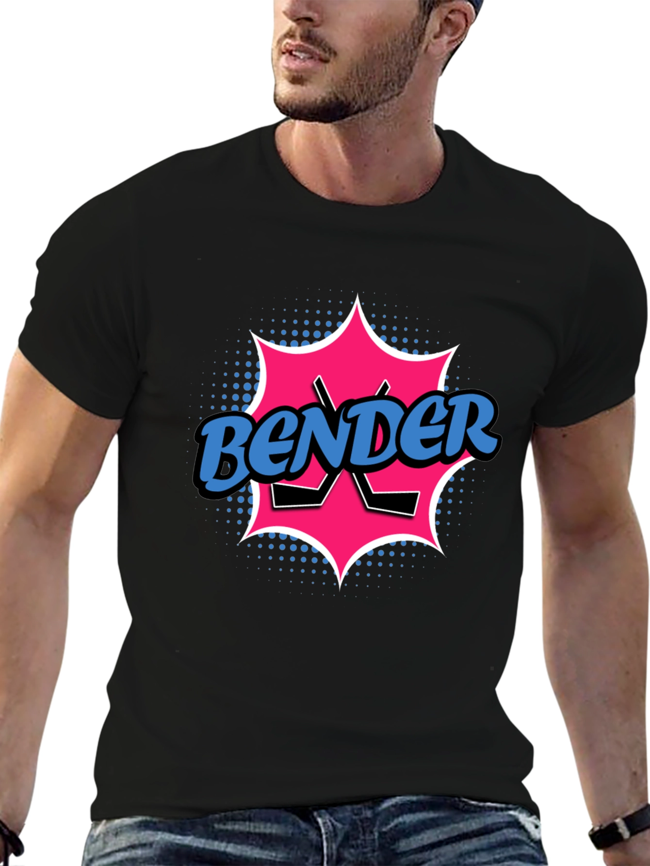 Bender Hockey T-Shirt - Cool Graphic Tee