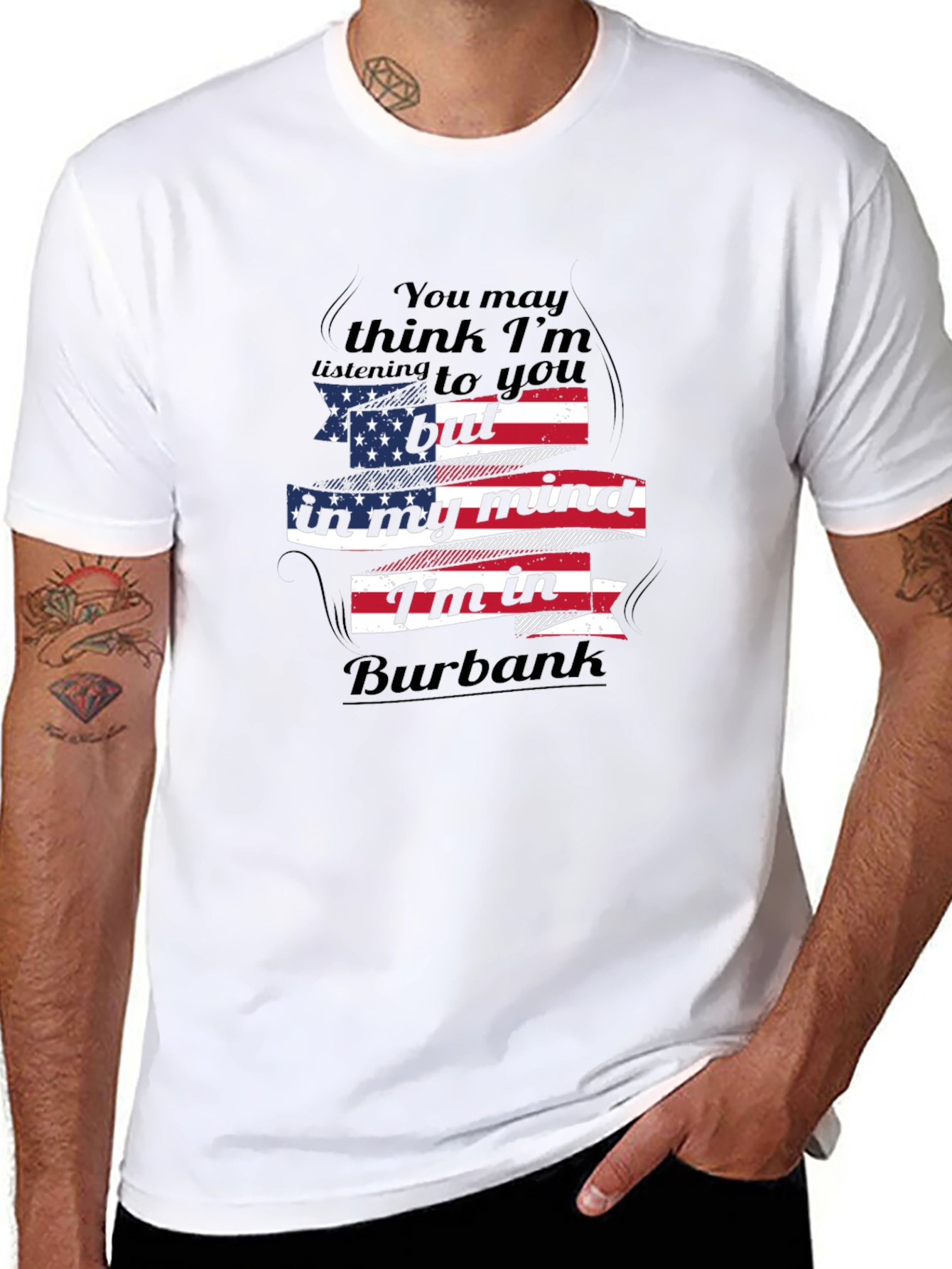 Burbank Mind T-Shirt USA Flag Tee