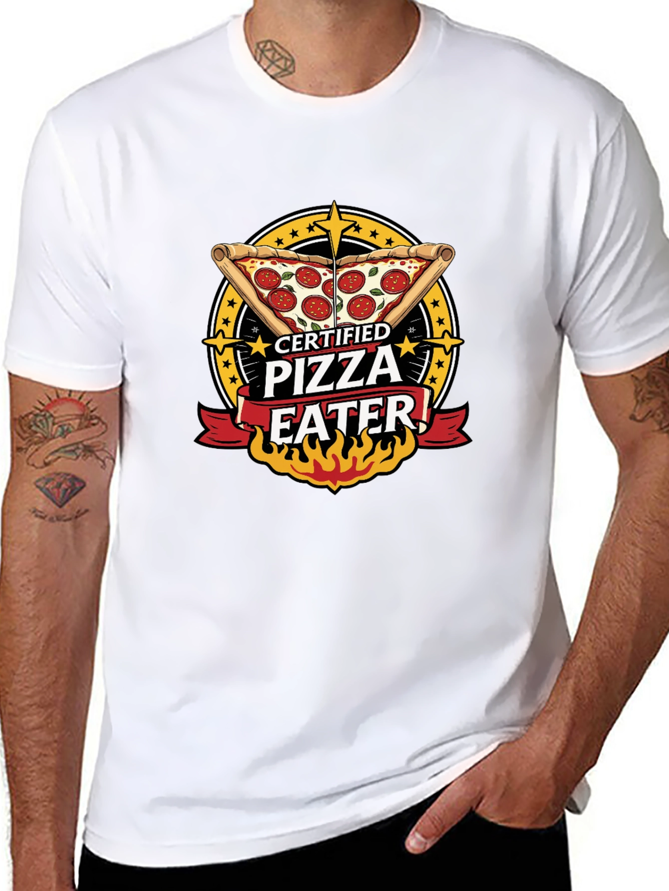Certified Pizza Eater Graphic Tee - Fun Foodie Shirt