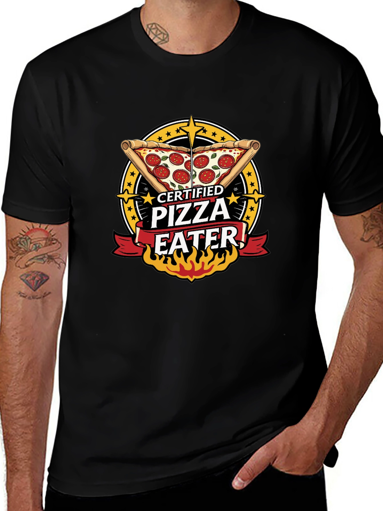 Certified Pizza Eater Graphic Tee - Fun Foodie Shirt