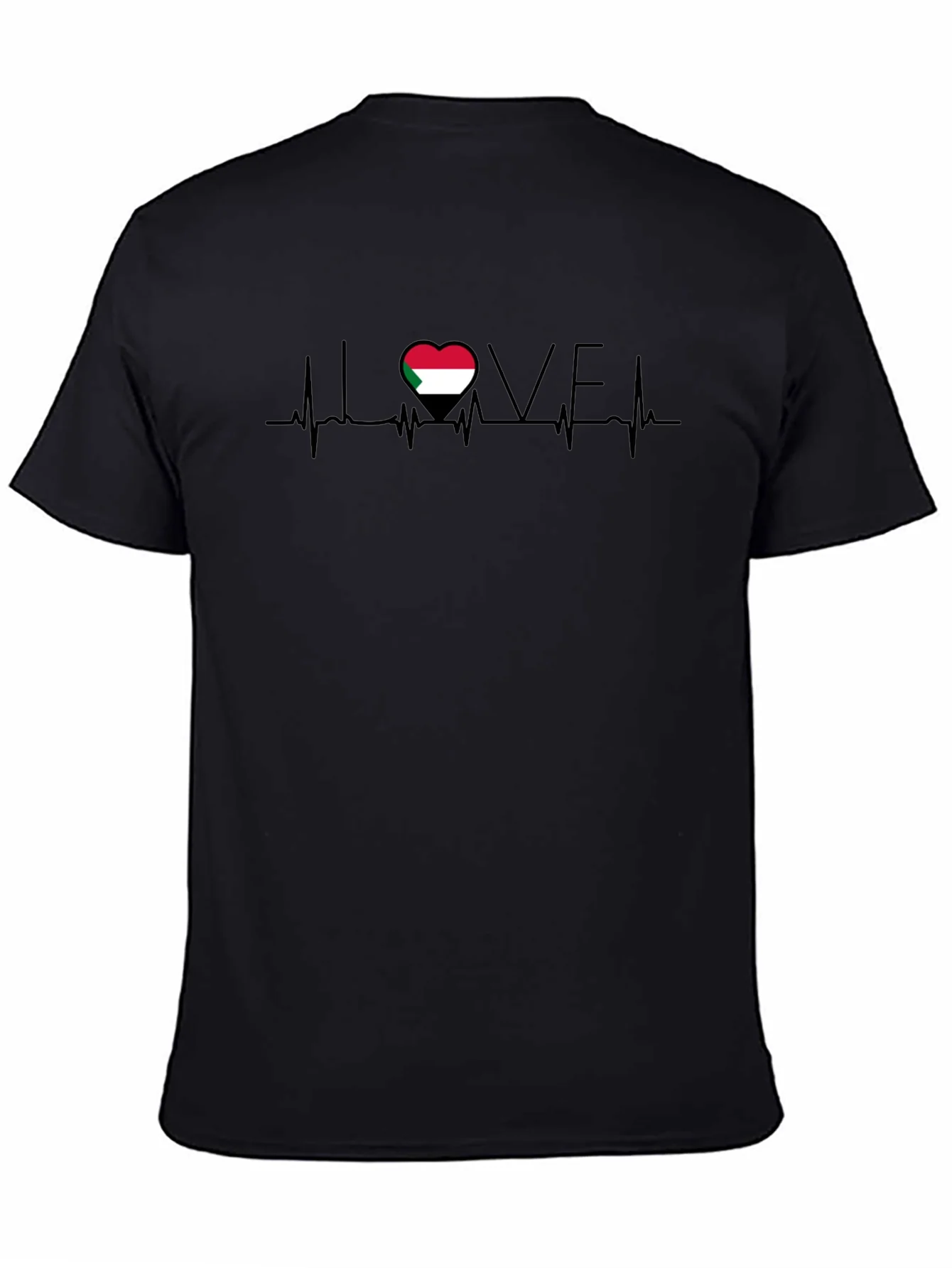 Sudan Love Heartbeat Black T-Shirt