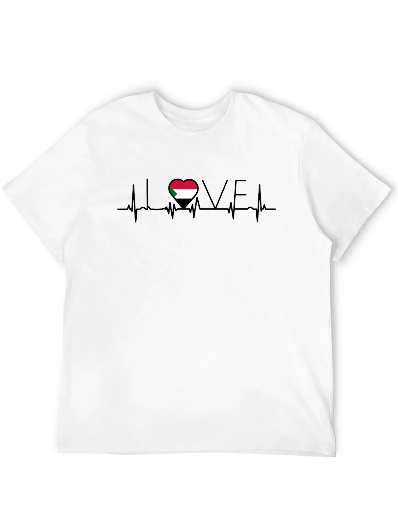 Sudan Love Heartbeat Black T-Shirt