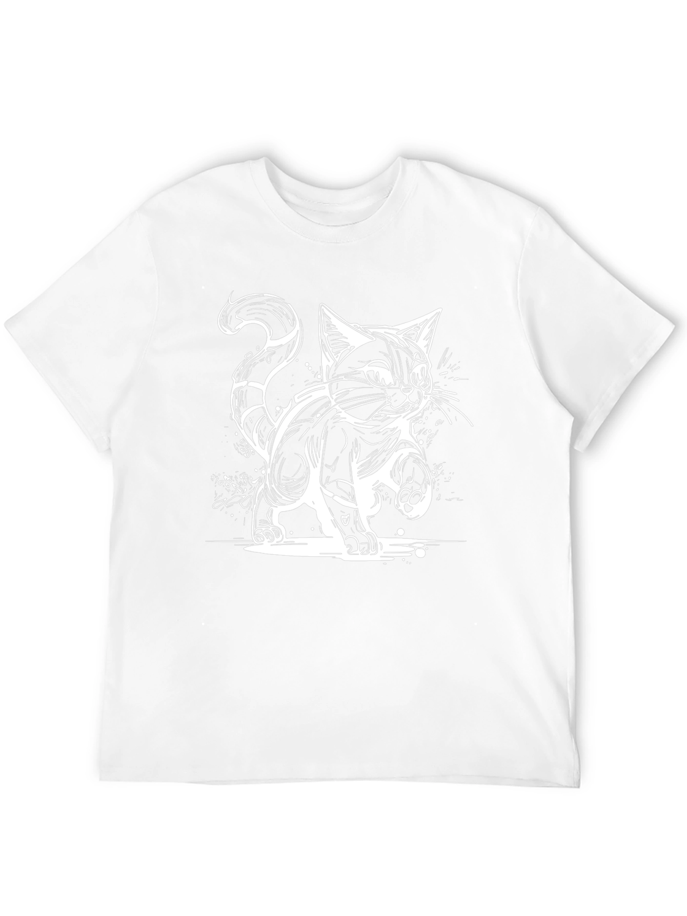 Black Cat Graphic Tee - Unique Cartoon Design