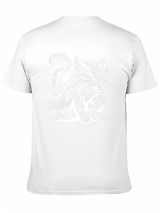 Black Cat Graphic Tee - Unique Cartoon Design