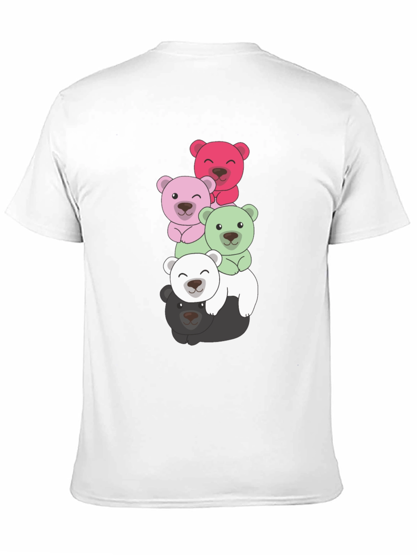 Stacked Bears Graphic Tee - Black Cotton T-Shirt