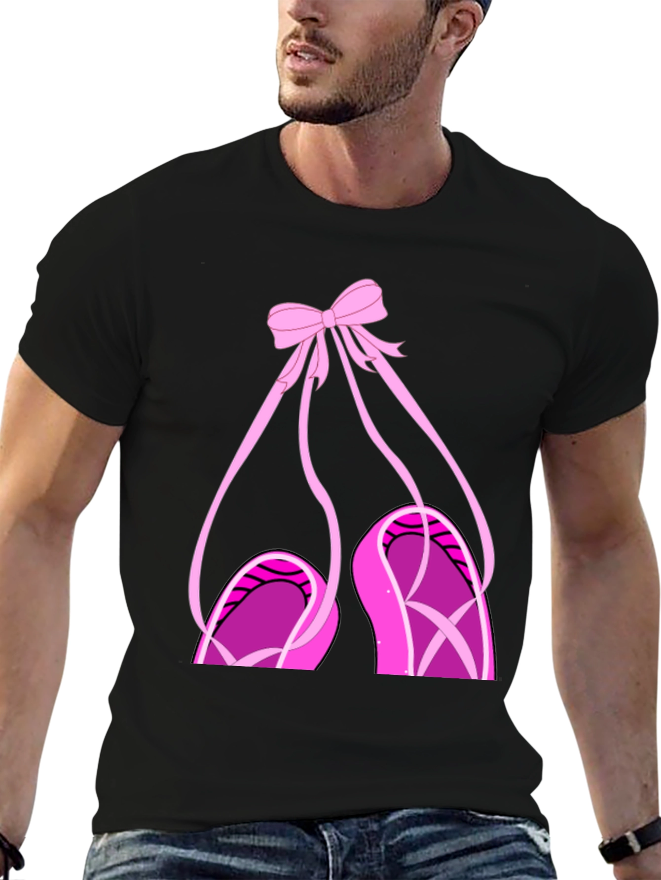 Ballet Shoes Graphic T-Shirt - Pink Bow and Slippers