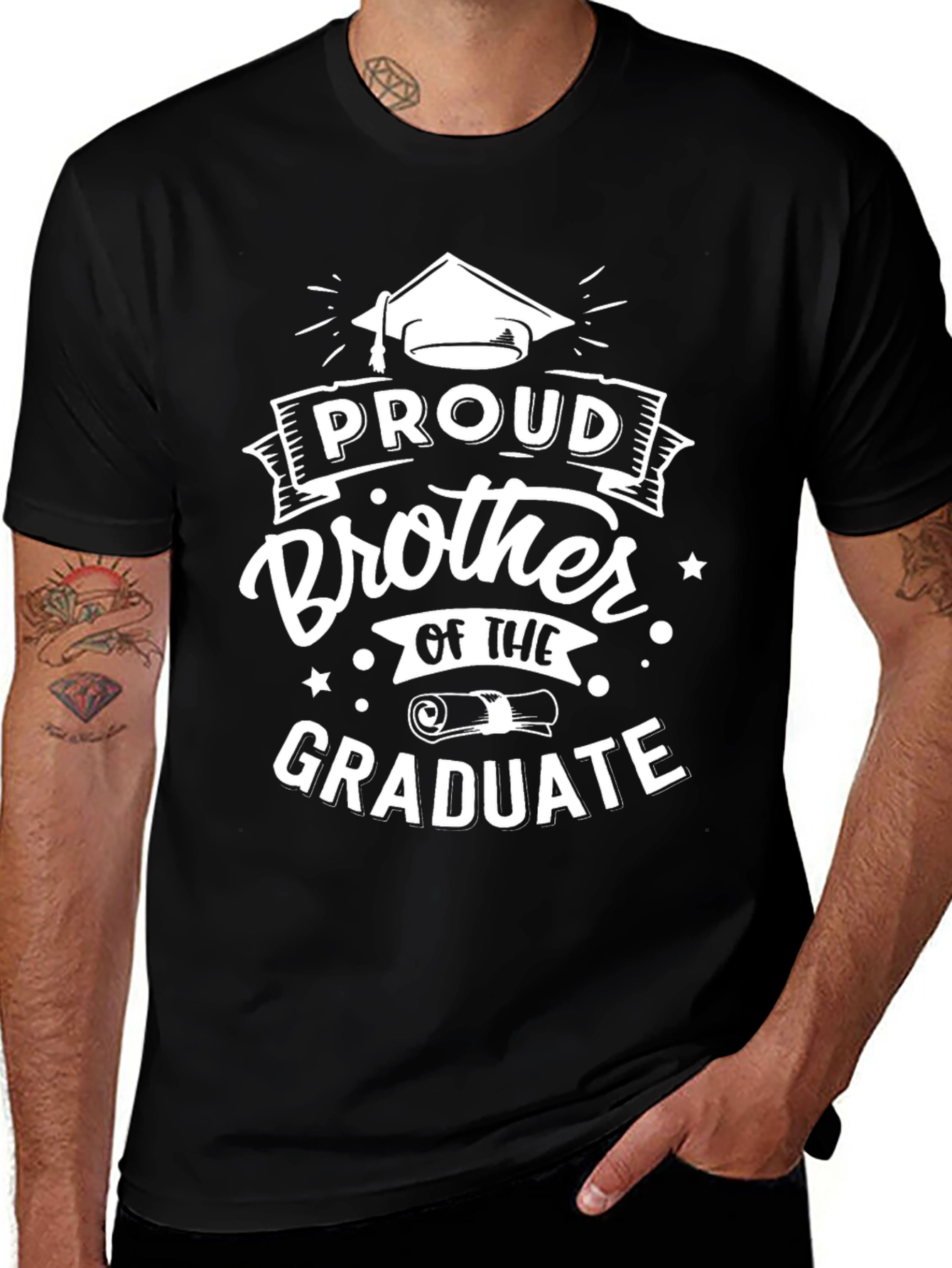 Proud Brother of the Graduate Black T-Shirt