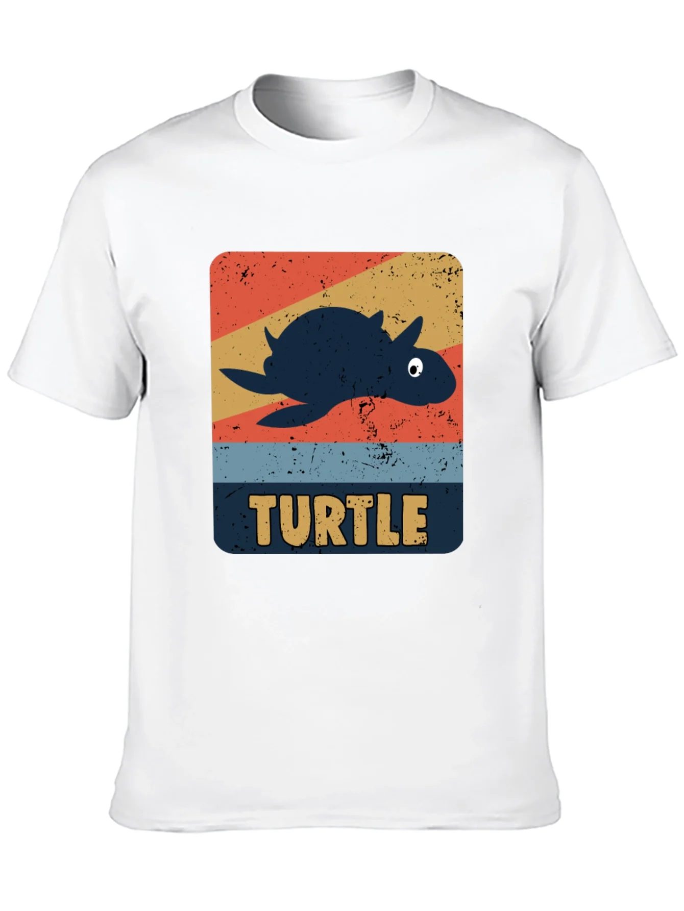 Retro Turtle Graphic Tee - Novelty Animal T-Shirt