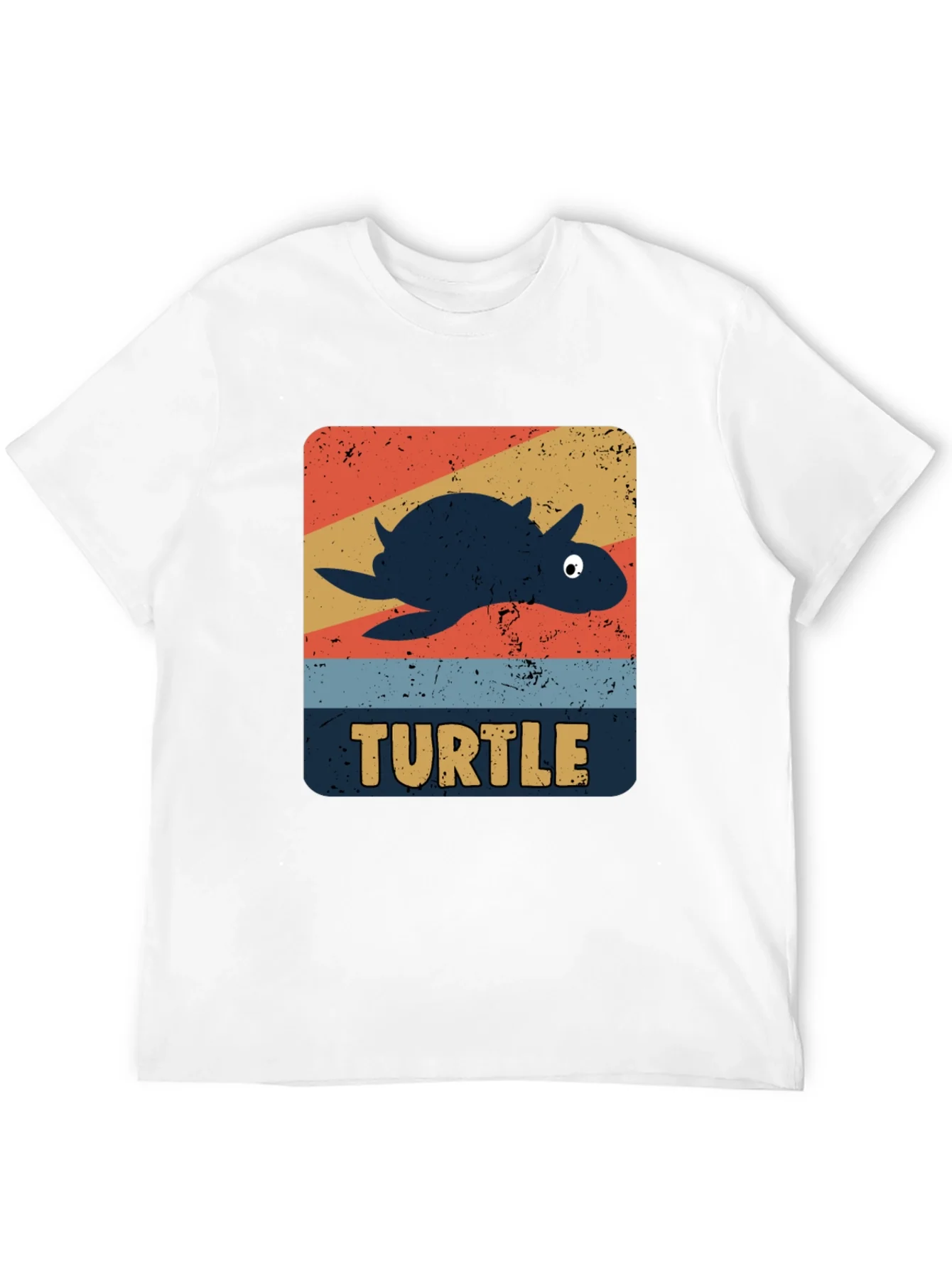 Retro Turtle Graphic Tee - Novelty Animal T-Shirt