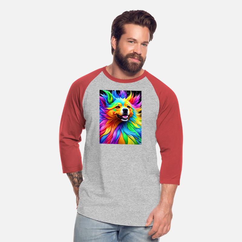Labrador Retriever with rainbow splashes of colors