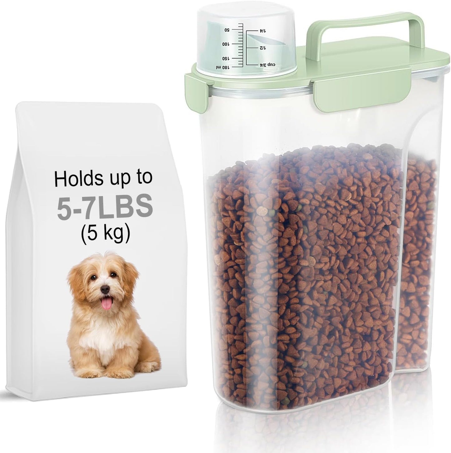 LEAWALK 5-7Lbs Dog Cat Food Storage Container with - Latest Style