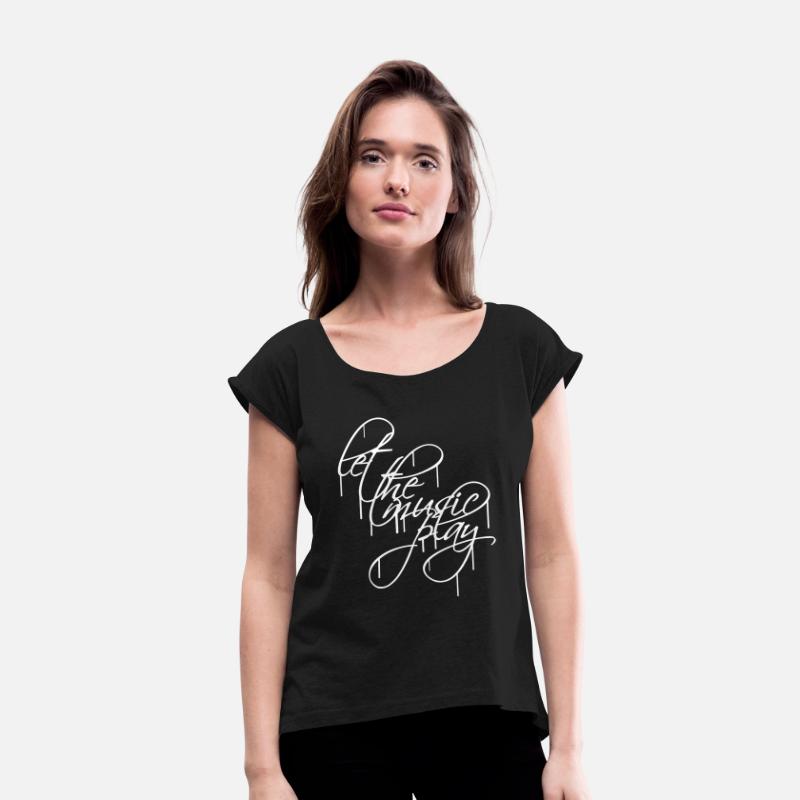 Let The Muscic Play Graffiti Spray Drop Text Quote