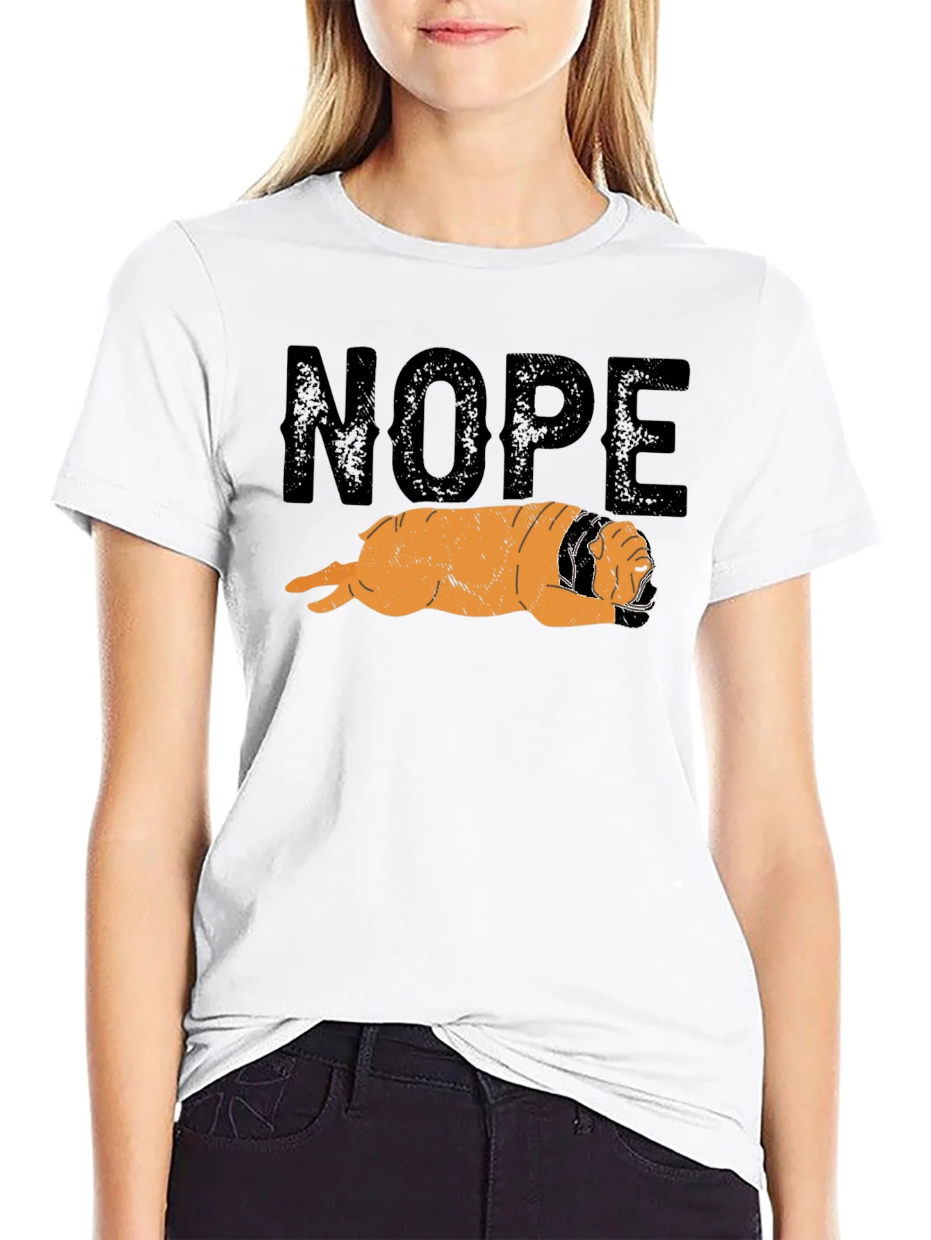 Nope Shar Pei Graphic T-Shirt