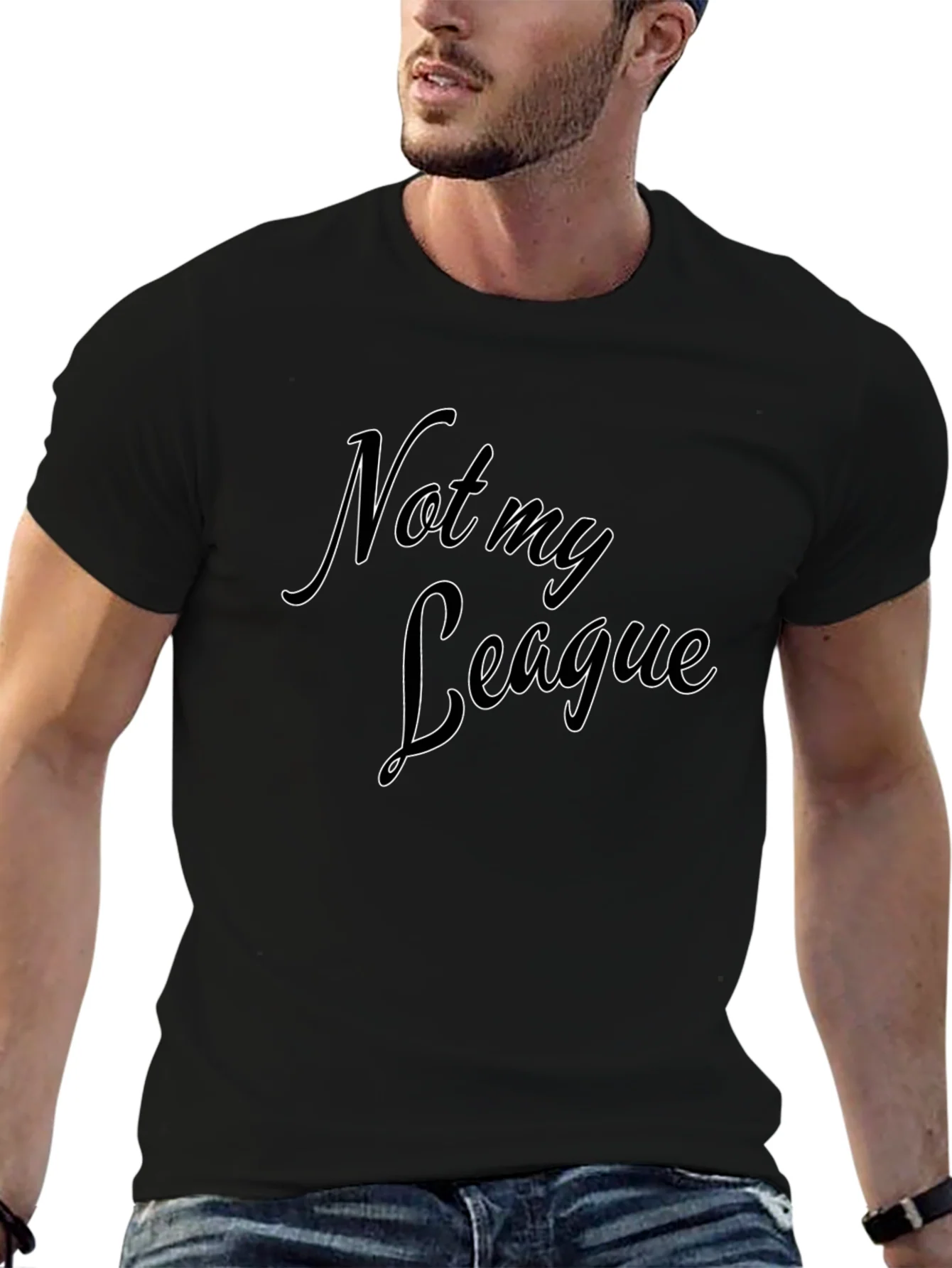 Not My League Black Graphic Tee