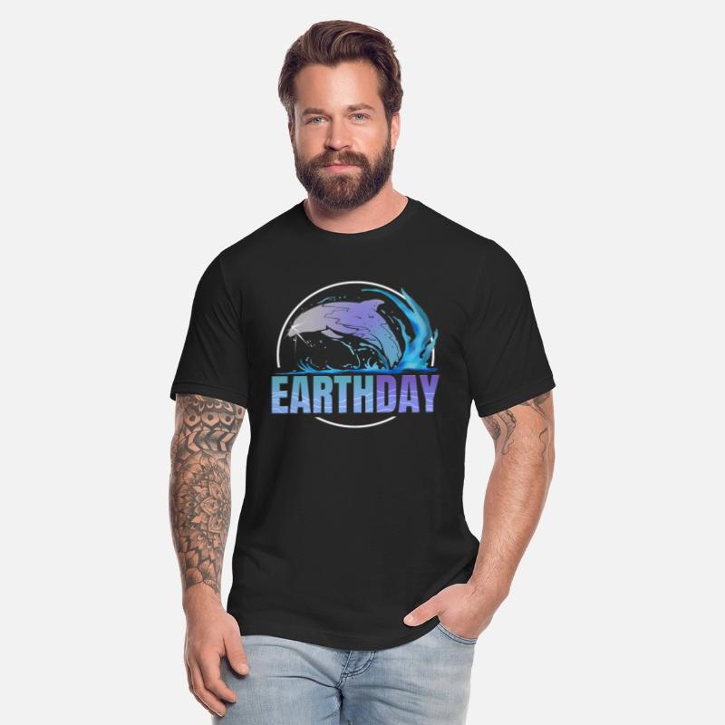 Logo Jumping Dolphin In The Waves For Earth Day