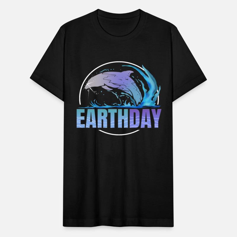 Logo Jumping Dolphin In The Waves For Earth Day