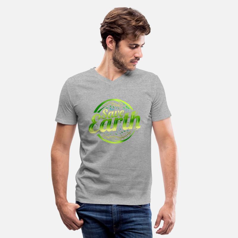 Logo Save Earth With Green Plants Asian Style For