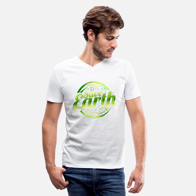 Logo Save Earth With Green Plants Asian Style For
