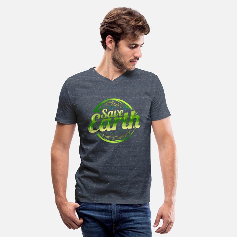 Logo Save Earth With Green Plants Asian Style For