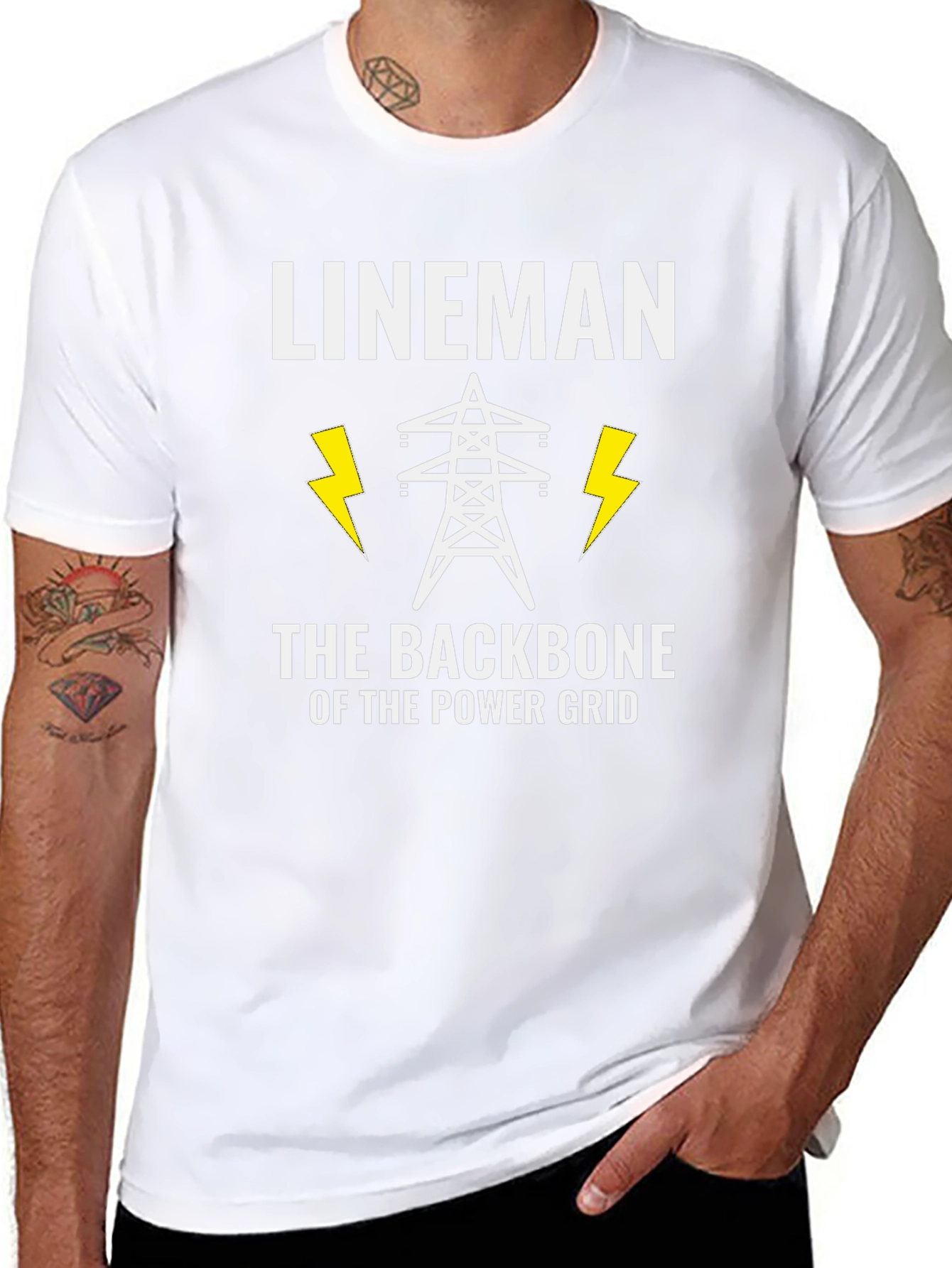 Lineman Power Grid T-Shirt - Backbone of Power