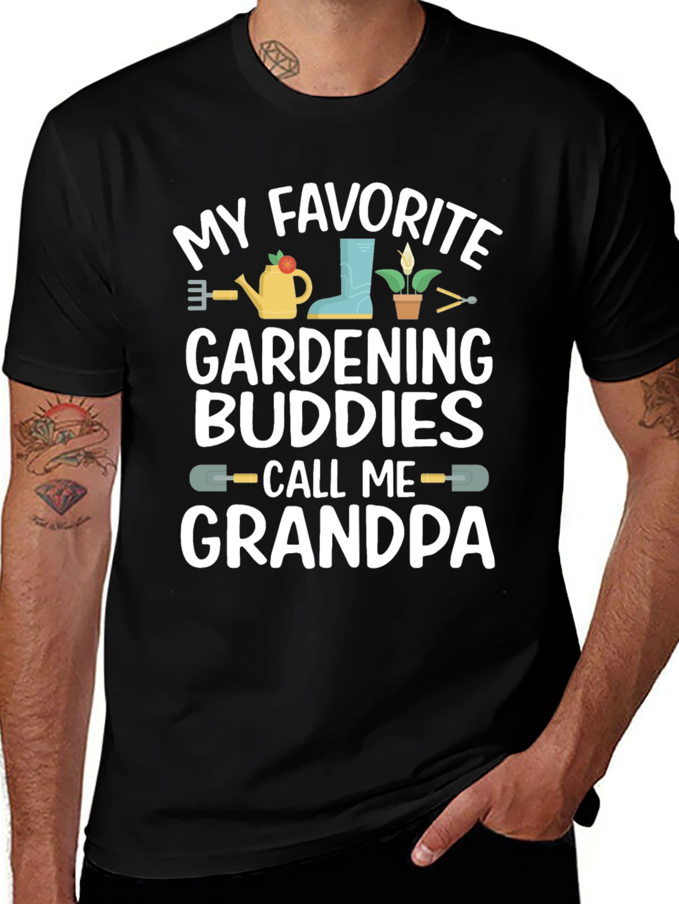 Gardening Grandpa T-Shirt - Black