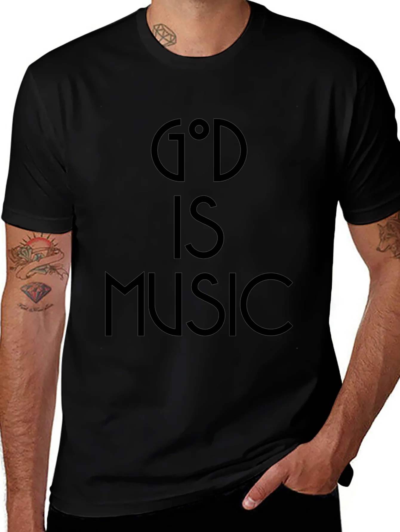 God Is Music Black Graphic Tee