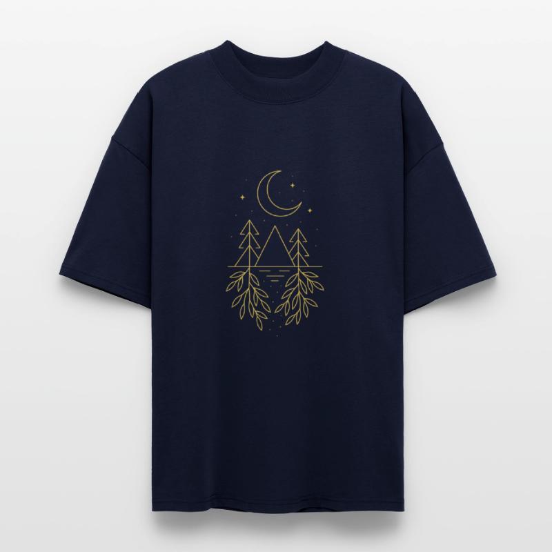 Lunar Reflection – Minimal Gold Nature Symbol Desi