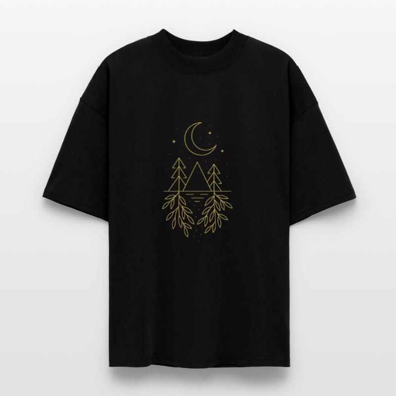 Lunar Reflection – Minimal Gold Nature Symbol Desi