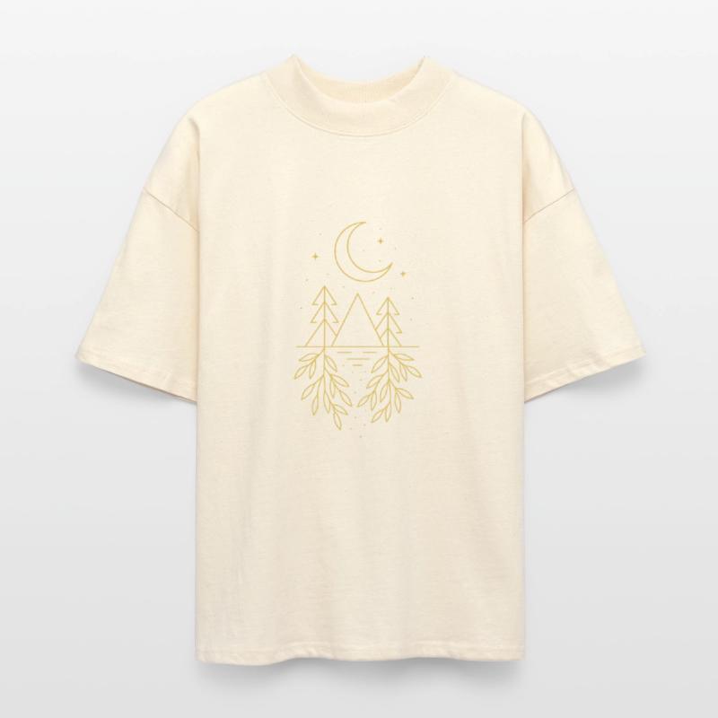 Lunar Reflection – Minimal Gold Nature Symbol Desi