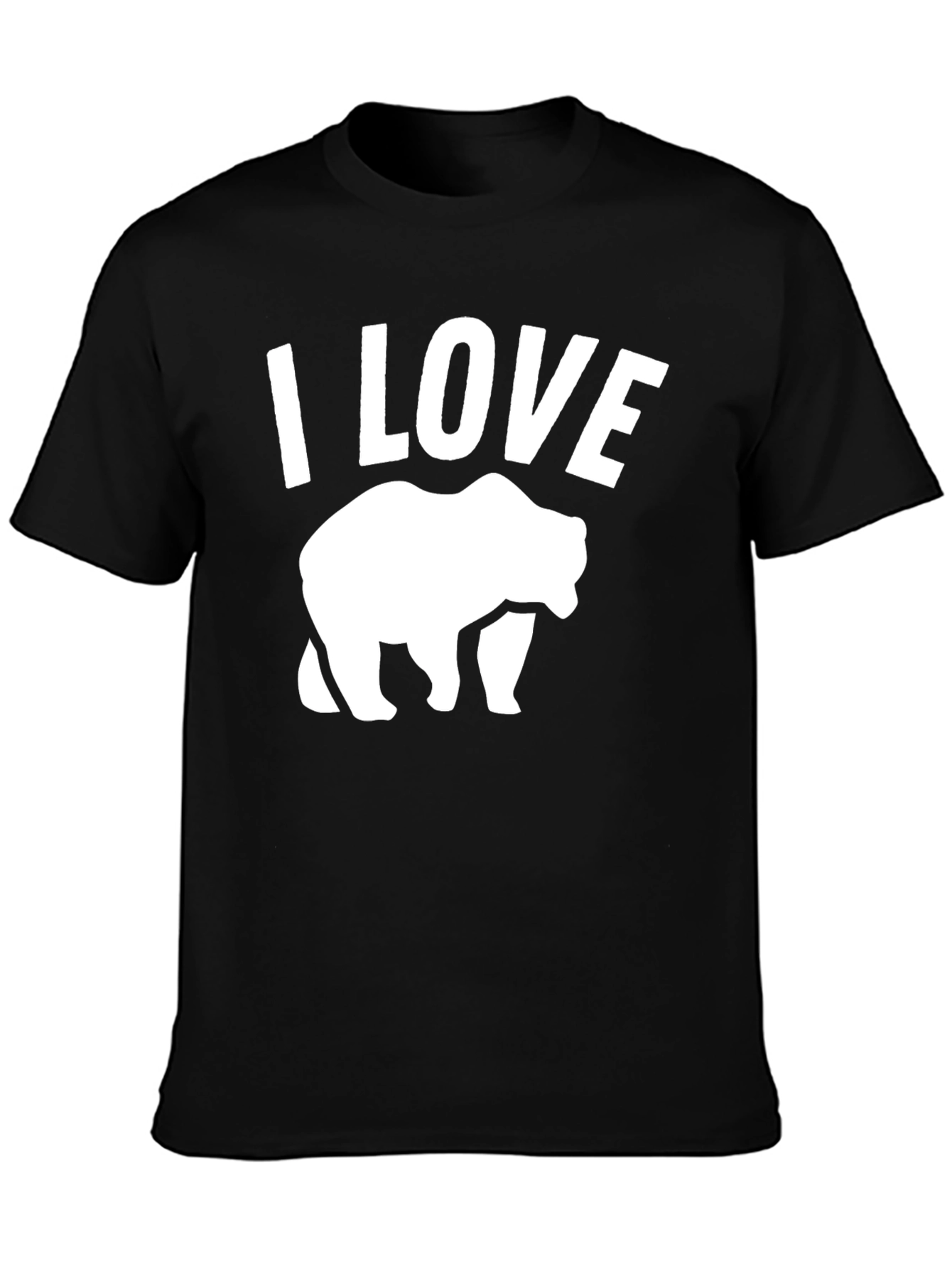 I Love Bears Black Graphic T-Shirt