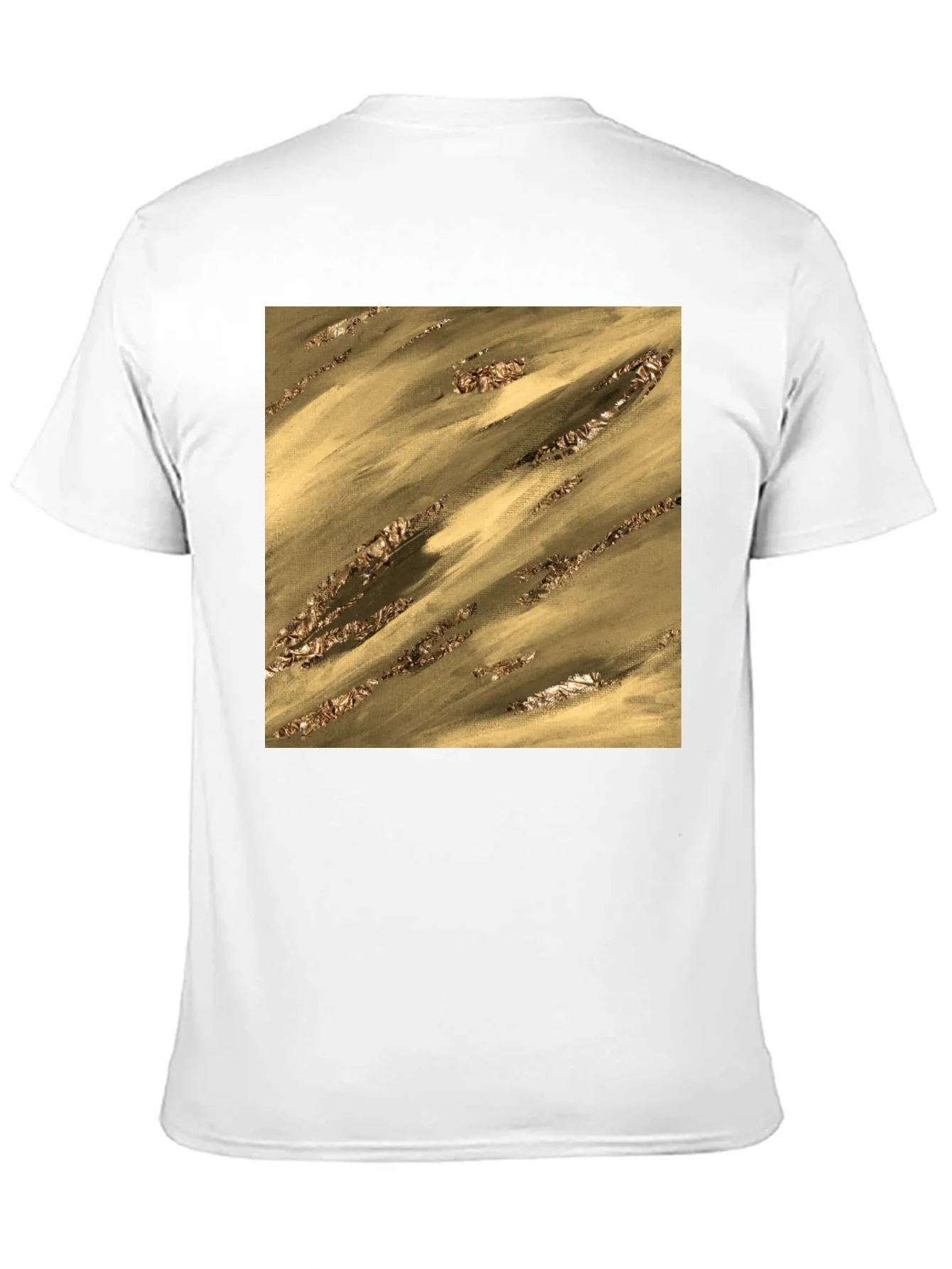 Abstract Gold Pattern Black T-Shirt