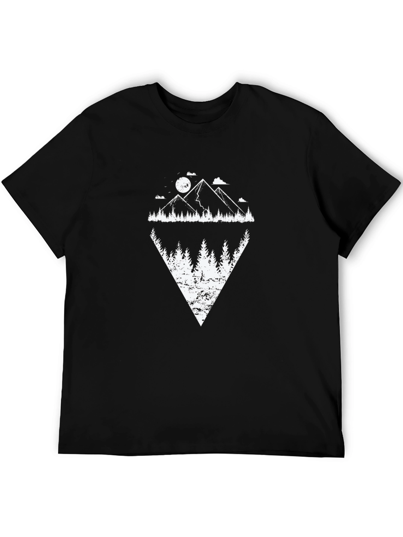 Mountain Forest Graphic Black T-Shirt