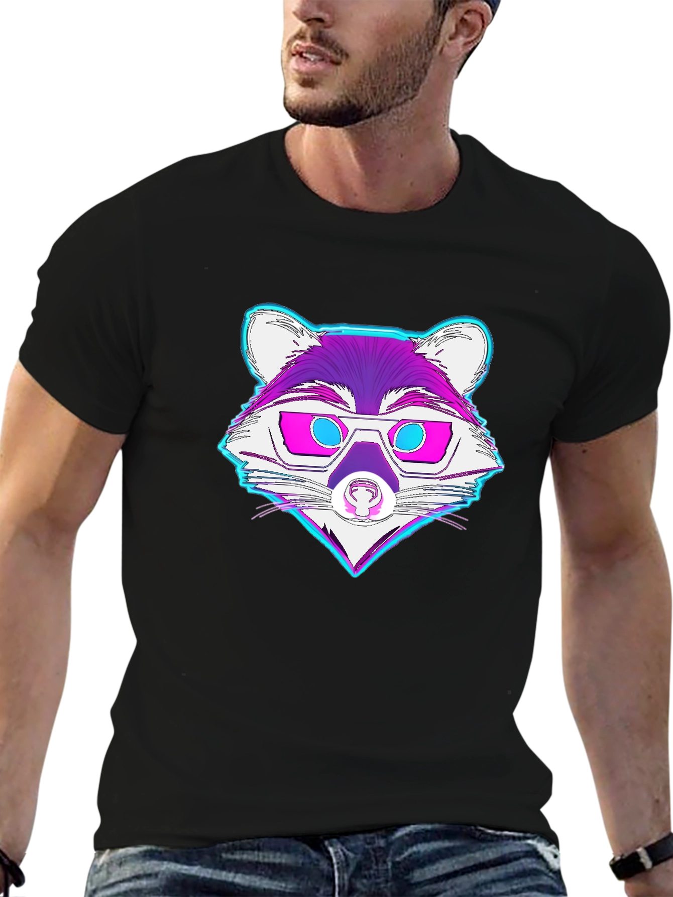 Retro Raccoon Graphic Tee - Cool Animal Design