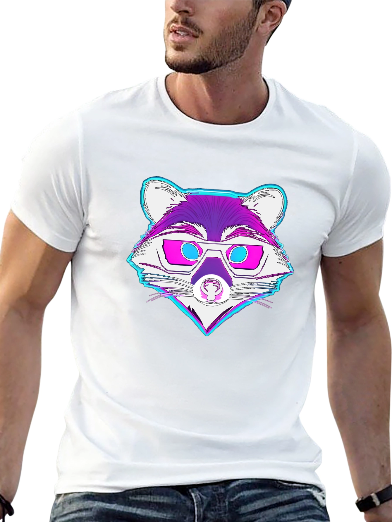 Retro Raccoon Graphic Tee - Cool Animal Design