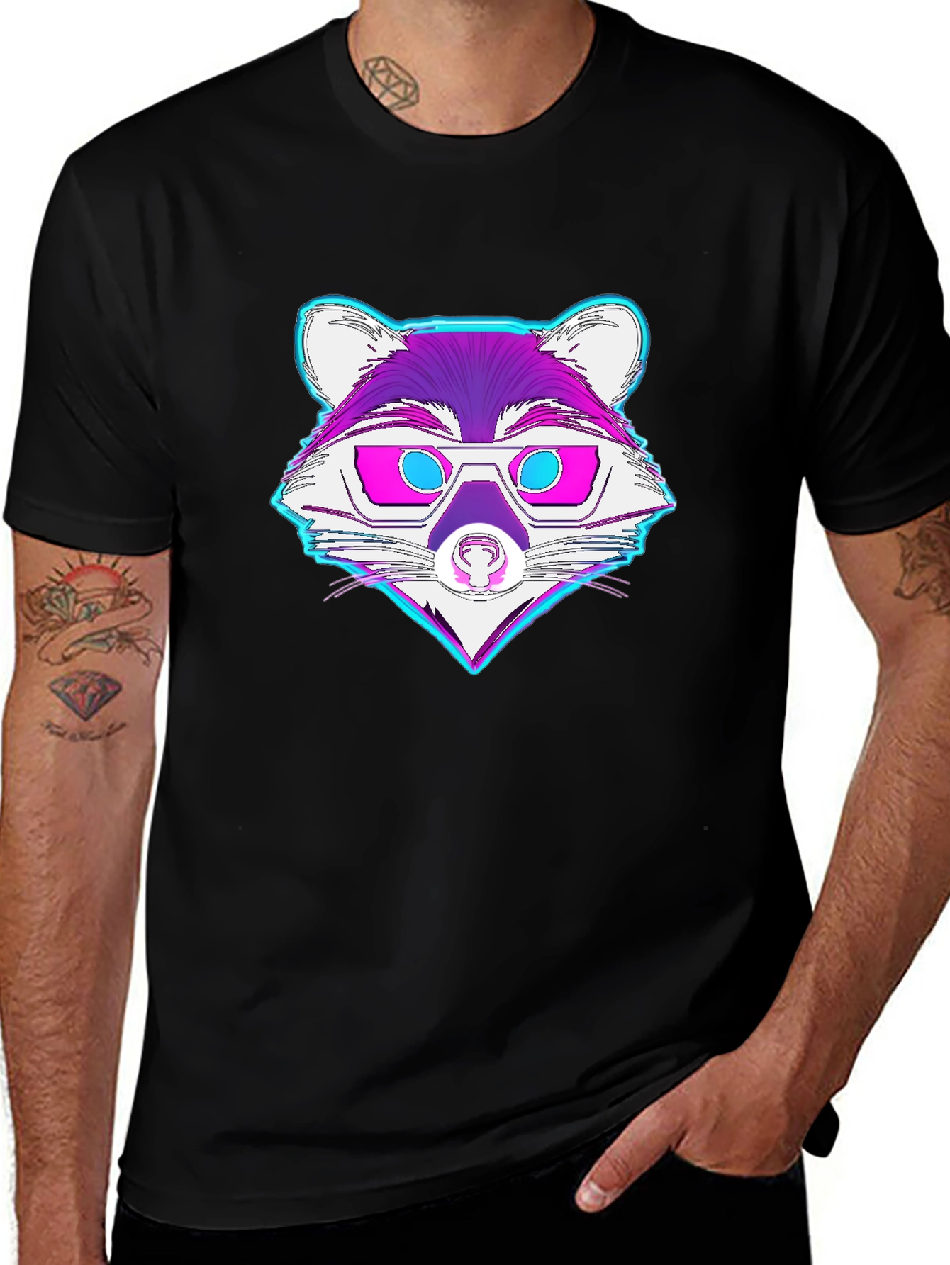 Retro Raccoon Graphic Tee - Cool Animal Design