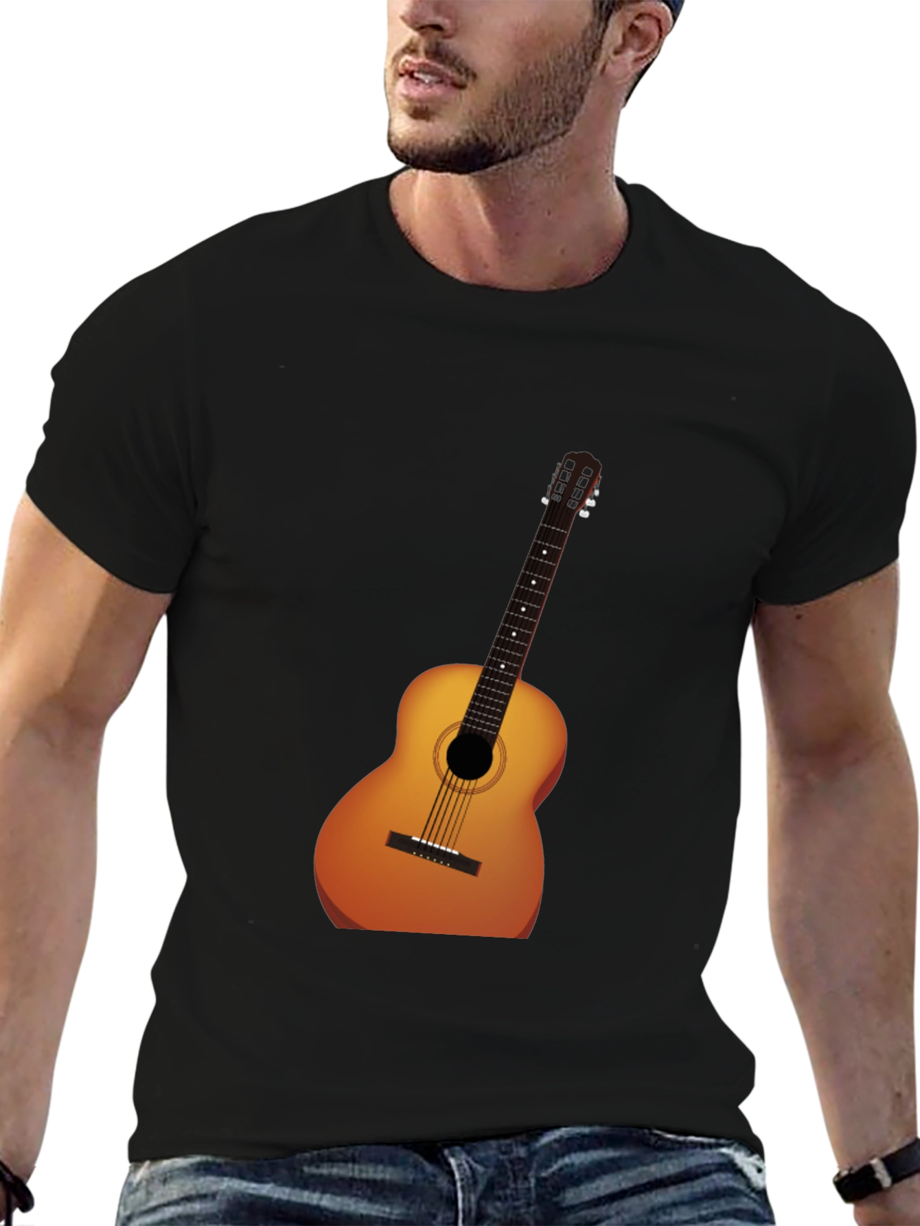 Acoustic Guitar Graphic Tee - Musician Style