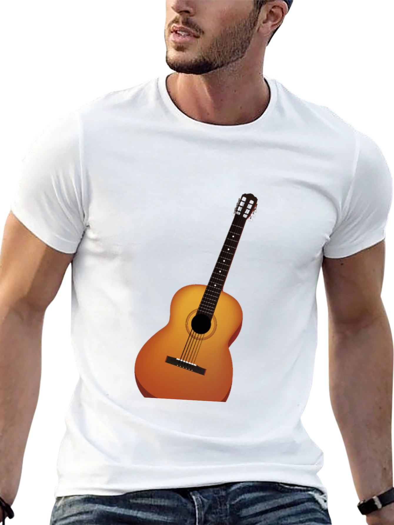 Acoustic Guitar Graphic Tee - Musician Style