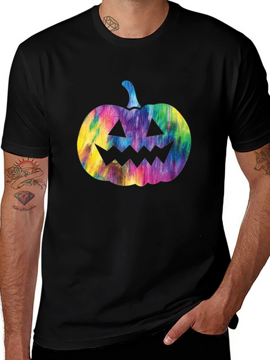 Tie Dye Pumpkin Graphic Tee - Halloween T-Shirt