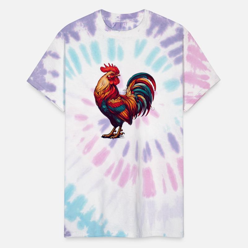 magnificent rooster in bright, colorful colors