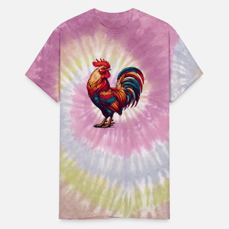 magnificent rooster in bright, colorful colors