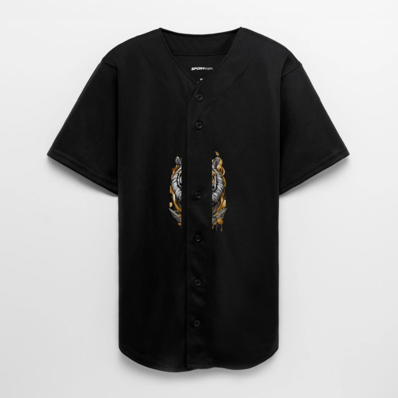 Majestic Tiger Emblem: Gold and Silver Art