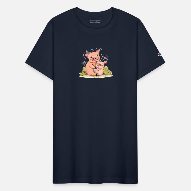 Mama Piggy and Baby Pig Cute Mothers Day Design