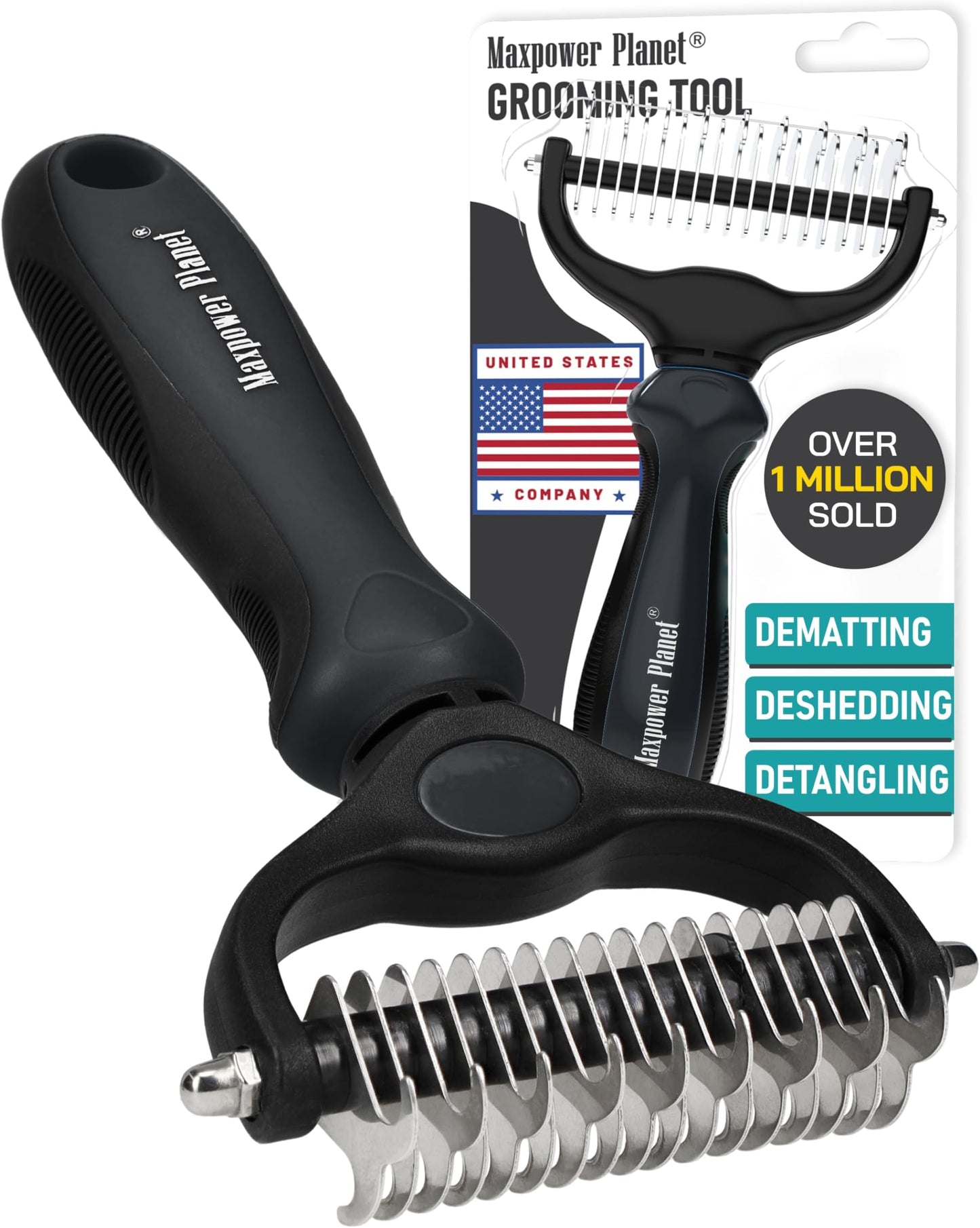 Maxpower Planet Hair Brush - Double Sided Shedding - Premium Quality